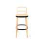 стул барный woody (quadro) бежевый деревянный из бука с сиденьем из ротанга