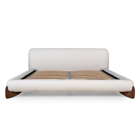 кровать двуспальная softbay 200х240х85 белая, обивка из ткани